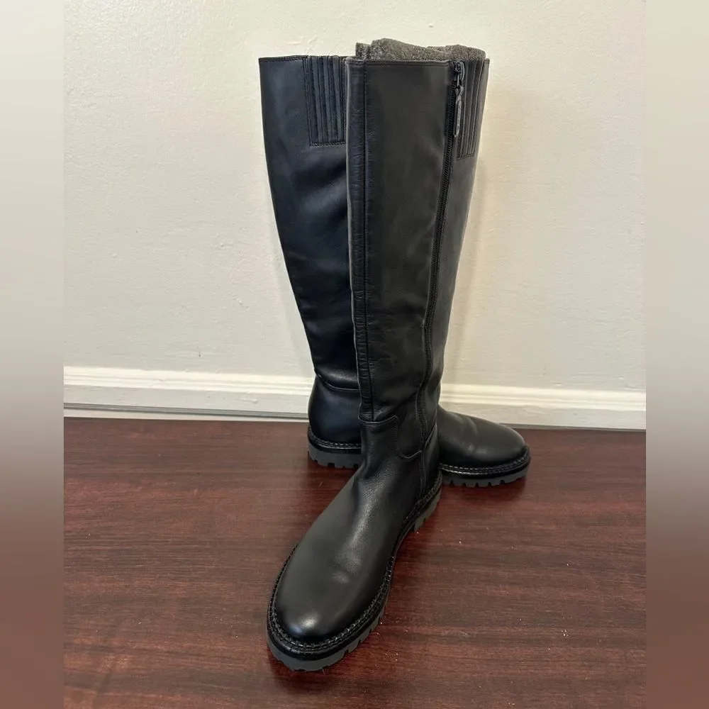 Vince Women’s top grain leather knee high boot in black Sz 6M NIB